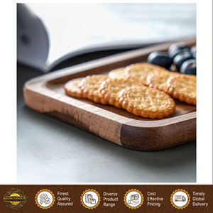Bandeja de Madera de Acacia Rústica de la Mejor Calidad, Bandeja para Servir Comida, Tabla de Quesos, Bandeja para Galletas, para Uso en la Cocina y la Mesa del Comedor - Product Image 4