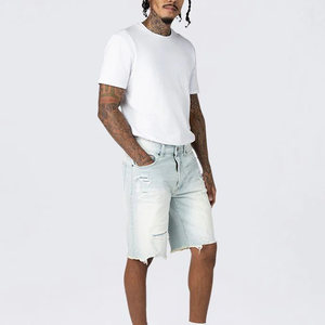 Wholesale Knee Length Loose High Street Wear Shorts <b>Men</b> Denim Short Pants Male Casual Custom Denim Shorts For <b>Men</b> - Product Image 3