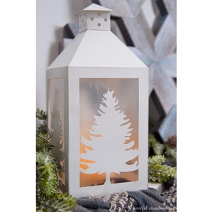 Metal House <b>Lanterns</b> <b>Black</b> Rectangular Candle Holders Christmas Home Decoration Durable Indoor Outdoor Use - Product Image 2
