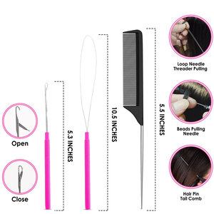 Ensemble d'outils professionnels pour extensions de cheveux, kit d'accessoires de coiffure pour une application, un retrait et un ajustement faciles des extensions de cheveux - Product Image 4