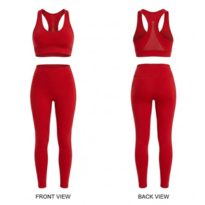 Ensemble de vêtements de yoga pour femmes, haut dos nageur et leggings, séchage rapide, tenue de sport 2 pièces, ensemble de sport pour femmes, soutien-gorge et leggings taille haute - Product Image 6