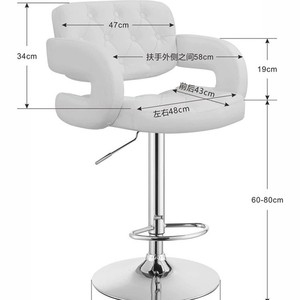 Modern Luxury Tufted High Back <b>Bar</b> Chair Swivel Counter <b>Stool</b> with <b>Adjustable</b> Height Stainless Steel Base for Hotel Mall - Product Image 4