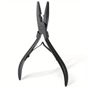 Premium Matte Black Stainless Steel Straight 1-Hole Hair <b>Extension</b> Pliers for <b>Bead</b> Removal Hair <b>Extensions</b> - Product Image 1