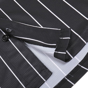 Classic Vertical Pinstripe Baseball Jersey Black And White Vintage Style Athletic <b>Shirt</b> For Professional Team Uniforms - Product Image 4