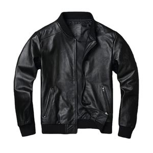 Veste d'affaires slim pour hommes, manteau en cuir véritable de vachette, vêtements à la mode - Product Image 3