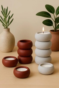 Handcrafted Resin & Wood Scented <b>Candle</b> Candlestick Holder Customized Shape for Home Decoration Valentine's Day Wedding Gifting - Product Image 5