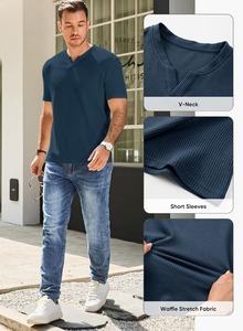 High GSM <b>Waffle</b> Knit T <b>Shirt</b> Premium Textured Streetwear Supplier - Product Image 5