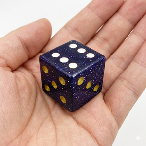 Dados D6 de Piedra Dorada Azul, Cubo de Piedra Preciosa Natural, Dados D6 de Cristal Grabados, Sets de Dados Personalizados - Product Image 6