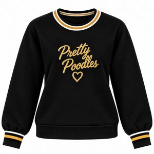 เสื้อสเวตเตอร์ไหมพรมคอกลมสำหรับผู้หญิง ปักอักษรตามสั่ง แขนยาว สวมใส่สบายๆ สไตล์วิทยาลัย/มหาวิทยาลัย เหมาะสำหรับฤดูหนาว - Product Image 1