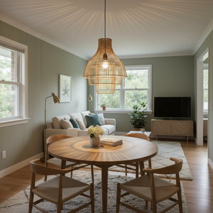 Wholesale Handmade Rattan Lampshade Woven Pendant Light Eco Friendly Boho Hanging Lamp <b>Cover</b> Vietnam Custom Design Home Decor - Product Image 6