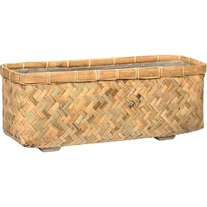 Handcrafted Bamboo Wood Hexagonal Planter - Wholesale Natural Finish Stacked Design - Product Image 1