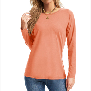 Tendance du moment 2026 : T-shirt à manches longues pour femme, taille personnalisée, en mélange de coton, prix d'usine, vêtements de course, vêtements de jogging - Product Image 3