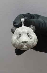 Colgante de Diamante Moissanite VVS con Cara de Panda, Pasa el Test de Diamantes, Colgante Hip Hop Iced Out, Colgante de Animal Brillante de Plata 925 - Product Image 3