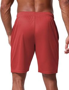<b>Men's</b> <b>Red</b> Drawstring Bermuda <b>Shorts</b> Quick Dry Anti-UV Breathable Casual Sportwear Spandex/Cotton Knitted Solid Color Mid Waist - Product Image 2