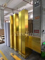 Arche de mariage personnalisée en acrylique miroir doré, support d'arche carré en PVC pour colonne, pour la décoration de scène de banquet d'hôtel