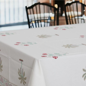 Hand Block Printed Palm Cotton <b>Tablecloth</b> Indian Dining Table Cloth Indian Hand Block Printed <b>Tablecloth</b> Table Cover Linen Set - Product Image 5