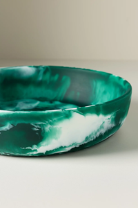 Bol en résine jetable poli à la main, écologique, compatible lave-vaisselle, sûr pour les aliments, design classique, motif en résine, pour salades de fête - Product Image 3
