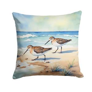 Sandpipers Hunting Throw Pillow 14x14 Interior/Exterior Cojín decorativo lavable a máquina para sofá cama o Patio - Product Image 1