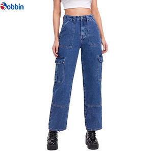 Pantalones Vaqueros de Mezclilla para Mujer, Cintura Media, Estilo Cargo, Transpirables, Ecológicos, Lavado a la Nieve, Personalizados OEM, de BOBBIN INDUSTRIES - Product Image 4