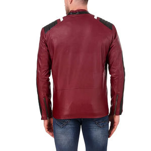 Chaqueta de cuero genuino para hombre OEM, chaqueta de cuero para motocicleta, chaqueta de cuero elegante para hombre - Product Image 2