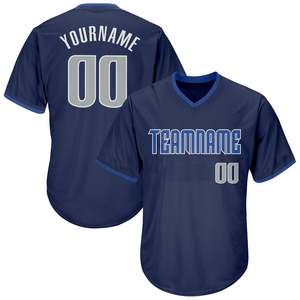 Tendance du moment : Uniforme de baseball personnalisé, nom et numéro d'équipe personnalisés, maillot à col en V, passepoil contrastant, vêtements de sport, fabricant OEM - Product Image 1