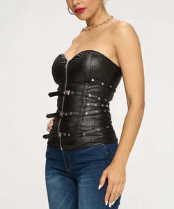 Vintage Plus Size Sexy Overbust Corset Tops for Women Leather Shapers with <b>Tummy</b> <b>Control</b> and Waist Support Sports Use - Product Image 5