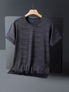 Mens Vintage Cotton <b>Polyester</b> Blend Casual Crew Neck Knitted <b>T</b> <b>Shirt</b> Short Sleeve Regular Fit Plain Tee for Bulk Wholesale Order - Product Image 2