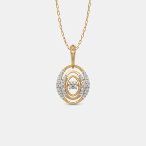 14K Yellow Gold Double Halo Lab Grown Diamond Pendant Necklace - Product Image 1