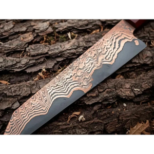 มีดเชฟ Burraq ทำมือจากสแตนเลส ใบมีด 7 นิ้ว หนา 3.0 มม. ด้ามไม้ ปลอกหนัง ล้างในเครื่องล้างจานได้ สินค้าใหม่ - Product Image 2