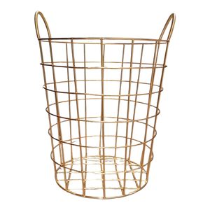 Metal Wire Eco-friendly Modern Laundry <b>Basket</b> Handles Tall Clothes Organizer Bin Powder Coated Black White Large Mesh Storage - Product Image 4