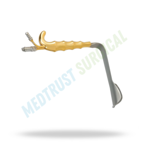 Epstein Abdominoplasty Retractor With Fiber <b>Optic</b> And Suction Tube Curved Blade Surgical <b>Instrument</b> - Product Image 4