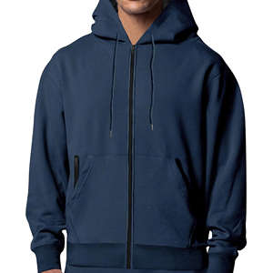 Sudaderas con capucha pesadas con cremallera para hombre, cremallera bidireccional, sudaderas lisas extragrandes, sudadera con capucha personalizada con cremallera - Product Image 2