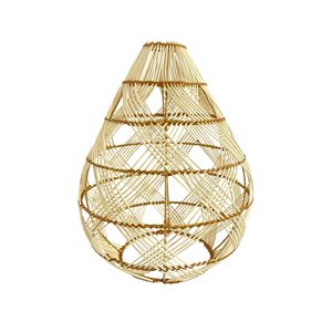 Lámpara Colgante de Mimbre Tejida a Mano con Estructura Abierta de Ratán Orgánico, Lámpara de Techo para Decoración Interior del Hogar - Product Image 1