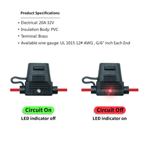 ATO ATC ATP ที่ใส่ฟิวส์กันน้ำแบบมาตรฐาน PVC IP67 พร้อมไฟ LED UL1015 VW-1 12 # การใช้งาน AWG ในรถยนต์ เรือ และงานหนัก - Product Image 4