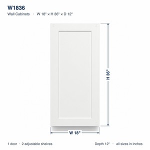 Fast Shipping USA 18 x 36 Inch Kitchen <b>Wall</b> <b>Cabinet</b> Shaker Kitchen <b>Cabinets</b> Solid Wood Doors Plywood Box W1836 - Product Image 6