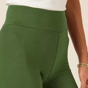 Leggings taille haute pleine longueur vert olive uni en tricot extensible pour femme – Style basique toutes saisons - Product Image 6