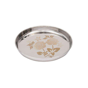 Plato de Acero Inoxidable Pulido, Plato de Acero Brillante para Cocina, Restaurantes, Hogar y Hotel, Platos para Cena - Product Image 1