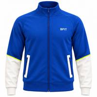 Survêtement sportif pour homme, fermeture éclair intégrale, couleurs contrastées, polyester, avec poches latérales, pour l'automne