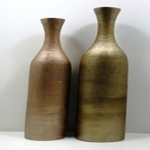 Luxury Vintage Metal Flower Vases Set of 2 Powder Coated for Home Office Use - Product Image 1
