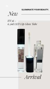 Bouteilles de gloss à lèvres en plastique avec fonction LED, bouchon à vis et miroir, 6,5 ml, couleur personnalisée, OEM - Product Image 2