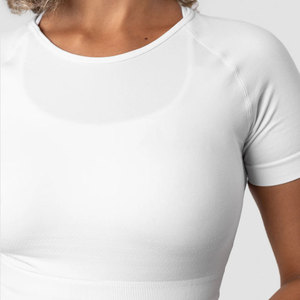 Summer <b>Women</b> Yoga <b>Compression</b> T-<b>Shirt</b> High Stretch Gym Wear Sweat Wicking Short Length T-<b>Shirt</b> For Sports Running Plain - Product Image 3