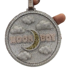 Personalizado Iced out Moissanite Baguette Colgante HIP HOP Plated Stone Jewelry con Diamond Unique Plated Charms - Product Image 1