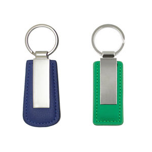 Wholesales Personalised Logo Printed Custom Metal PU Leather Keychain Cowhide Keychain Premium Genuine Leather <b>Keyring</b> - Product Image 5