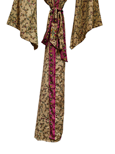 Robe longue kimono en soie Bridel, patchwork, pour couvrir le bikini, vêtement de nuit, kimono en sari indien vintage recyclé fait main - Product Image 3