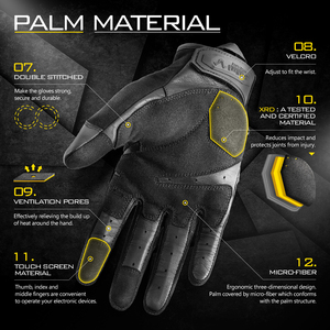 Guantes Tácticos con Protección en los Nudillos, Pantalla Táctil, Medios Dedos/Sin Dedos, Transpirables, de Microfibra, para Motociclismo y Deportes, para Hombre - Product Image 3