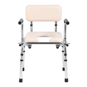 Sedia Comoda Leggera con Sedile Imbottito, Altezza Regolabile a 7 Livelli, Secchio Rimovibile da 5,8L, Braccioli Ribaltabili - Facile Montaggio - Product Image 4