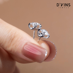 โรงงานเครื่องประดับดีวินส์ ราคาโรงงาน เพชรเต็มเม็ด 789456 พร้อมใบรับรอง ต่างหูเพชรทรงกลมเจียระไนแบบบริลเลียนท์ แฟนซีไลท์ สตั๊ด 18K สั่งทำพิเศษ 1 กะรัต - Product Image 4