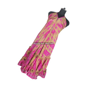 Nuevo Vestido Elegante Bohemio Vintage de Tela de Sari de Seda con Estampado a Color, Top Ventas, Vestido Largo Informal para Mujer, para Fiestas y Eventos Nocturnos, para Adultos - Product Image 3