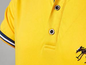 Camisa de polo ajustada de algodón de alta calidad para hombre, camisa básica de manga larga informal de golf para polo con tela de punto a rayas cortas sólida - Product Image 2