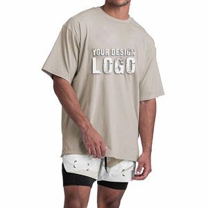 T-shirt décontracté pour homme de haute qualité, coupe épaules tombantes, respirant, col étroit, personnalisable avec logo imprimé, vente en gros OEM - Product Image 6